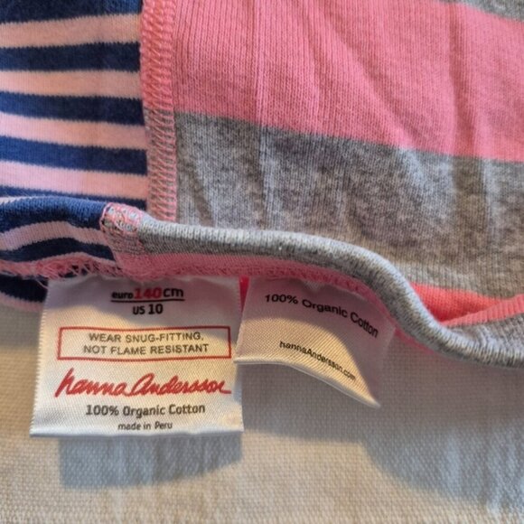 Hanna Andersson girls size size 140 or 10 pajama pants 2 size stripes vguc - Picture 2 of 3